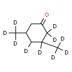 ChemSpider 2D Image | 3,5-Bis[(~2~H_3_)methyl](2,2,3,4-~2~H_4_)cyclohexanone | C8H4D10O