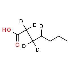 ChemSpider 2D Image | (2,2,3,3,4-~2~H_5_)Heptanoic acid | C7H9D5O2