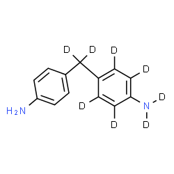 ChemSpider 2D Image | 4-[(4-Aminophenyl)(~2~H_2_)methyl](~2~H_6_)aniline | C13H6D8N2