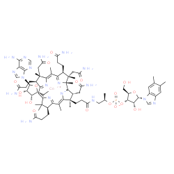 ChemSpider 2D Image | [(2S,3R,4S,5S)-5-(6-aminopurin-9-yl)-3,4-dihydroxy-tetrahydrofuran-2-yl]methylcobalt(2+);[(2R,3S,4R,5S)-5-(5,6-dimethylbenzimidazol-1-yl)-4-hydroxy-2-(hydroxymethyl)tetrahydrofuran-3-yl] [(1R)-1-methyl-2-[3-[(1R,2R,3R,4Z,7S,9Z,12S,13S,14Z,17S,18S,19R)-2,13,18-tris(2-amino-2-oxo-ethyl)-7,12,17-tris(3-amino-3-oxo-propyl)-3,5,8,8,13,15,18,19-octamethyl-2,7,12,17-tetrahydro-1H-corrin-21-id-3-yl]propanoylamino]ethyl] phosphate | C72H100CoN18O17P