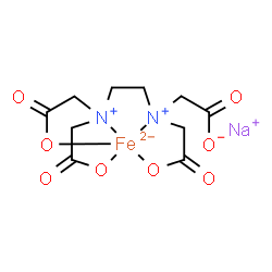 ChemSpider 2D Image | Sodium {2,2',2'',2'''-[1,2-ethanediyldi(nitrilo-kappaN)]tetraacetato-kappaO(4-)}ferrate(1-) | C10H12FeN2NaO8
