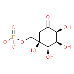 ChemSpider 2D Image | [(1R,2S,3S,4S)-1,2,3,4-Tetrahydroxy-5-oxocyclohexyl]methyl phosphate | C7H11O9P
