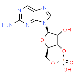ChemSpider 2D Image | 2-aminopurine riboside-3',5'-cyclic monophosphate | C10H12N5O6P