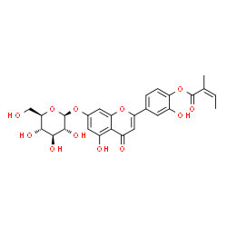 ChemSpider 2D Image | luteolin 7-O-beta-D-glucoside-4'-(Z-2-methyl-2-butenoate) | C26H26O12
