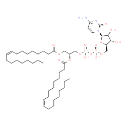 ChemSpider 2D Image | 5'-O-{[({(2R)-2,3-Bis[(9Z)-9-octadecenoyloxy]propoxy}phosphinato)oxy]phosphinato}cytidine | C48H83N3O15P2