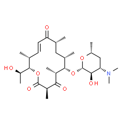 ChemSpider 2D Image | (3R,5R,6S,7S,9R,11E,13R,14S)-14-[(1R)-1-Hydroxyethyl]-3,5,7,9,13-pentamethyl-2,4,10-trioxooxacyclotetradec-11-en-6-yl 3,4,6-trideoxy-3-(dimethylamino)-beta-D-xylo-hexopyranoside | C28H47NO8