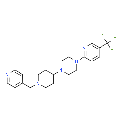 ChemSpider 2D Image | 1-[1-(4-Pyridinylmethyl)-4-piperidinyl]-4-[5-(trifluoromethyl)-2-pyridinyl]piperazine | C21H26F3N5