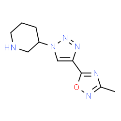 ChemSpider 2D Image | 3-[4-(3-Methyl-1,2,4-oxadiazol-5-yl)-1H-1,2,3-triazol-1-yl]piperidine | C10H14N6O