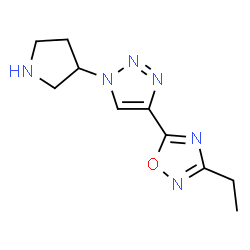 ChemSpider 2D Image | 3-Ethyl-5-[1-(3-pyrrolidinyl)-1H-1,2,3-triazol-4-yl]-1,2,4-oxadiazole | C10H14N6O