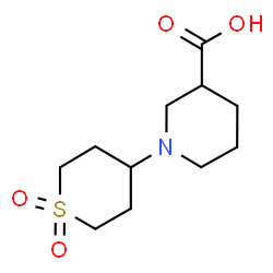 ChemSpider 2D Image | 1-(1,1-Dioxidotetrahydro-2H-thiopyran-4-yl)-3-piperidinecarboxylic acid | C11H19NO4S