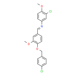 ChemSpider 2D Image | (E)-1-{4-[(4-Chlorobenzyl)oxy]-3-methoxyphenyl}-N-(3-chloro-4-methoxyphenyl)methanimine | C22H19Cl2NO3