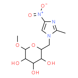 ChemSpider 2D Image | Methyl 6-deoxy-6-(2-methyl-4-nitro-1H-imidazol-1-yl)hexopyranoside | C11H17N3O7