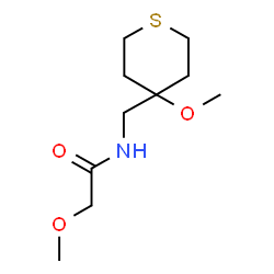 ChemSpider 2D Image | 2-Methoxy-N-[(4-methoxytetrahydro-2H-thiopyran-4-yl)methyl]acetamide | C10H19NO3S