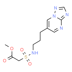 ChemSpider 2D Image | Methyl {[3-([1,2,4]triazolo[1,5-a]pyrimidin-6-yl)propyl]sulfamoyl}acetate | C11H15N5O4S