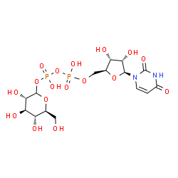 ChemSpider 2D Image | [(2S,3R,4S,5S)-5-(2,4-Dioxo-3,4-dihydro-1(2H)-pyrimidinyl)-3,4-dihydroxytetrahydro-2-furanyl]methyl (3S,4R,5R,6S)-3,4,5-trihydroxy-6-(hydroxymethyl)tetrahydro-2H-pyran-2-yl dihydrogen diphosphate (non
-preferred name) | C15H24N2O17P2