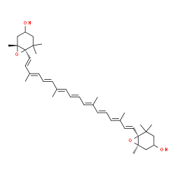 ChemSpider 2D Image | (5R,5'R,6R,6'S)-5,5',6,6'-Tetrahydro-5,6:5',6'-diepoxy-beta,beta-carotene-3,3'-diol | C40H56O4