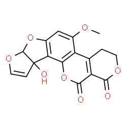 ChemSpider 2D Image | 10a-Hydroxy-5-methoxy-3,4,7a,10a-tetrahydro-1H,12H-furo[3',2':4,5]furo[2,3-h]pyrano[3,4-c]chromene-1,12-dione | C17H12O8