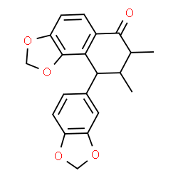 ChemSpider 2D Image | 9-(1,3-Benzodioxol-5-yl)-7,8-dimethyl-8,9-dihydronaphtho[1,2-d][1,3]dioxol-6(7H)-one | C20H18O5