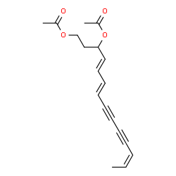 ChemSpider 2D Image | (2Z,8E,10E)-2,8,10-Tetradecatriene-4,6-diyne-12,14-diyl diacetate | C18H20O4