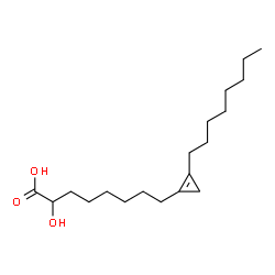 ChemSpider 2D Image | 2-Hydroxy-8-(2-octyl-1-cyclopropen-1-yl)octanoic acid | C19H34O3