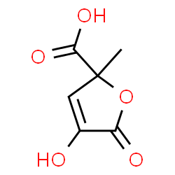 ChemSpider 2D Image | 2,5-Dihydro-4-hydroxy-2-methyl-5-oxo-2-furancarboxylic acid | C6H6O5