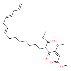 ChemSpider 2D Image | Dimethyl (2E)-3-methoxy-4-oxo-5-[(8E,11E)-8,11,14-pentadecatrien-1-yl]-2-hexenedioate | C24H36O6