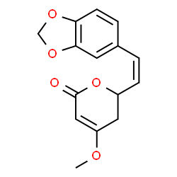 ChemSpider 2D Image | 6-[(Z)-2-(1,3-Benzodioxol-5-yl)vinyl]-4-methoxy-5,6-dihydro-2H-pyran-2-one | C15H14O5