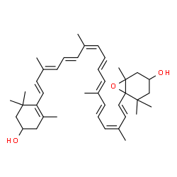 ChemSpider 2D Image | (9cis,13'cis)-5,6-Dihydro-5,6-epoxy-beta,beta-carotene-3,3'-diol | C40H56O3