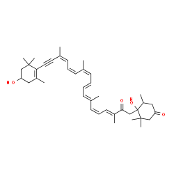 ChemSpider 2D Image | (9'cis,11cis,11'cis,13'cis)-3',6-Dihydroxy-7',8'-didehydro-5,6,7,8-tetrahydro-beta,beta-carotene-3,8-dione | C40H54O4
