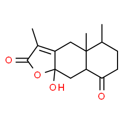 ChemSpider 2D Image | 9a-Hydroxy-3,4a,5-trimethyl-4a,6,7,8a,9,9a-hexahydronaphtho[2,3-b]furan-2,8(4H,5H)-dione | C15H20O4