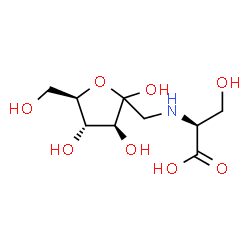 ChemSpider 2D Image | (2S)-3-Hydroxy-2-({[(3S,4S,5R)-2,3,4-trihydroxy-5-(hydroxymethyl)tetrahydro-2-furanyl]methyl}amino)propanoic acid (non-preferred name) | C9H17NO8