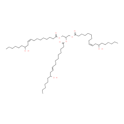 ChemSpider 2D Image | 1,2,3-Propanetriyl (9Z,9'E,9''Z)tris(12-hydroxy-9-octadecenoate) | C57H104O9