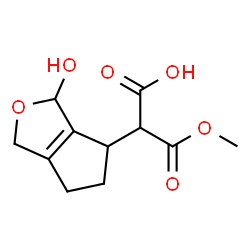 ChemSpider 2D Image | 2-(3-Hydroxy-3,4,5,6-tetrahydro-1H-cyclopenta[c]furan-4-yl)-3-methoxy-3-oxopropanoic acid | C11H14O6