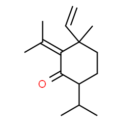 ChemSpider 2D Image | 6-Isopropyl-2-isopropylidene-3-methyl-3-vinylcyclohexanone | C15H24O