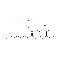 ChemSpider 2D Image | 1-S-[(1E)-7-(Methylsulfanyl)-N-(sulfooxy)heptanimidoyl]-1-thiohexopyranose | C14H27NO9S3