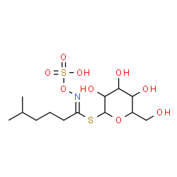 ChemSpider 2D Image | 1-S-[(1E)-5-Methyl-N-(sulfooxy)hexanimidoyl]-1-thiohexopyranose | C13H25NO9S2