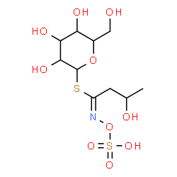 ChemSpider 2D Image | 1-S-[(1E)-3-Hydroxy-N-(sulfooxy)butanimidoyl]-1-thiohexopyranose | C10H19NO10S2