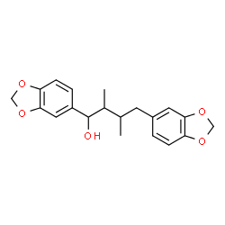 ChemSpider 2D Image | 1,4-Bis(1,3-benzodioxol-5-yl)-2,3-dimethyl-1-butanol | C20H22O5