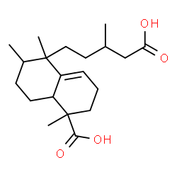 ChemSpider 2D Image | 5-(4-Carboxy-3-methylbutyl)-1,5,6-trimethyl-1,2,3,5,6,7,8,8a-octahydro-1-naphthalenecarboxylic acid | C20H32O4