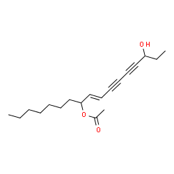 ChemSpider 2D Image | (9E)-15-Hydroxy-9-heptadecene-11,13-diyn-8-yl acetate | C19H28O3