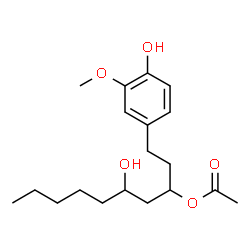 ChemSpider 2D Image | 5-Hydroxy-1-(4-hydroxy-3-methoxyphenyl)-3-decanyl acetate | C19H30O5