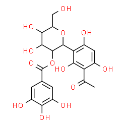 ChemSpider 2D Image | 1-(3-Acetyl-2,4,6-trihydroxyphenyl)-1,5-anhydro-2-O-(3,4,5-trihydroxybenzoyl)hexitol | C21H22O13