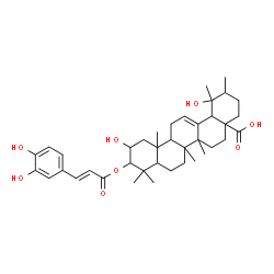ChemSpider 2D Image | 3-{[(2E)-3-(3,4-Dihydroxyphenyl)-2-propenoyl]oxy}-2,19-dihydroxyurs-12-en-28-oic acid | C39H54O8