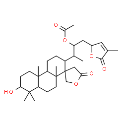 ChemSpider 2D Image | 3-(7'-Hydroxy-4b',8',8',10a'-tetramethyl-5-oxotetradecahydro-2'H-spiro[furan-3,1'-phenanthren]-2'-yl)-1-(4-methyl-5-oxo-2,5-dihydro-2-furanyl)-2-butanyl acetate | C32H48O7