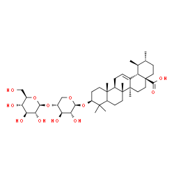 ChemSpider 2D Image | (3beta,5xi)-3-{[4-O-(beta-D-Glucopyranosyl)-beta-D-xylopyranosyl]oxy}urs-12-en-28-oic acid | C41H66O12