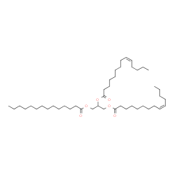 ChemSpider 2D Image | 3-(Tetradecanoyloxy)-1,2-propanediyl (9Z,9'Z)bis(-9-tetradecenoate) | C45H82O6