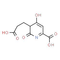 ChemSpider 2D Image | 5-(2-Carboxyethyl)-4-hydroxy-6-oxo-5,6-dihydro-2-pyridinecarboxylic acid | C9H9NO6