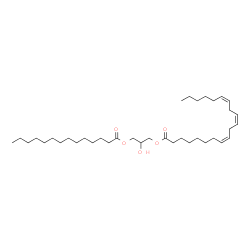 ChemSpider 2D Image | 2-Hydroxy-3-(tetradecanoyloxy)propyl (8Z,11Z,14Z)-8,11,14-icosatrienoate | C37H66O5