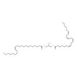 ChemSpider 2D Image | 3-[(13Z)-13-Docosenoyloxy]-2-hydroxypropyl (7Z,10Z,13Z,16Z)-7,10,13,16-docosatetraenoate | C47H82O5