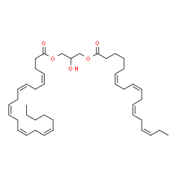 ChemSpider 2D Image | 2-Hydroxy-3-[(6Z,9Z,12Z,15Z)-6,9,12,15-octadecatetraenoyloxy]propyl (4Z,7Z,10Z,13Z,16Z)-4,7,10,13,16-docosapentaenoate | C43H66O5